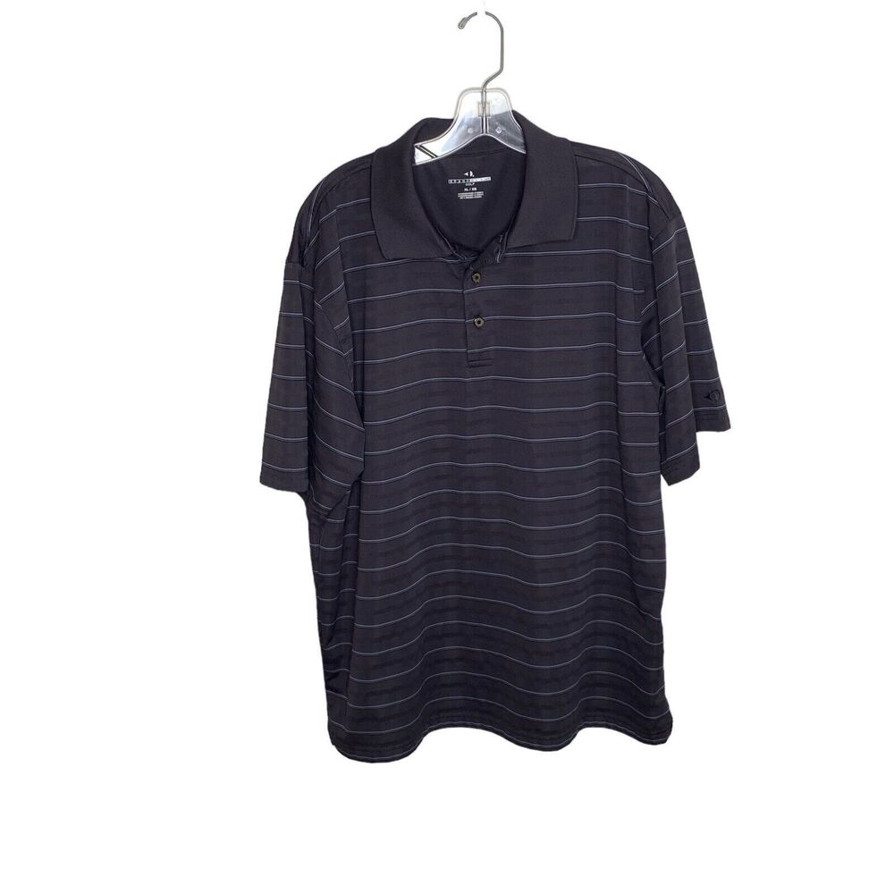 Grand Slam Polo Shirt Gray Grey Striped Short Sleeve Shirt Size Mens XL